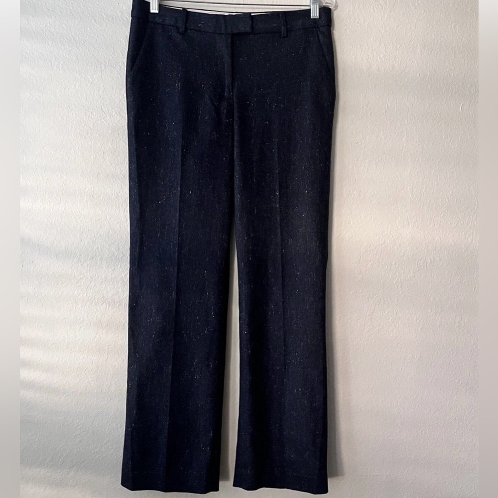 Talbots Petites 8P Italian Wool Blend Windsor Dress Pants – Navy Tweed